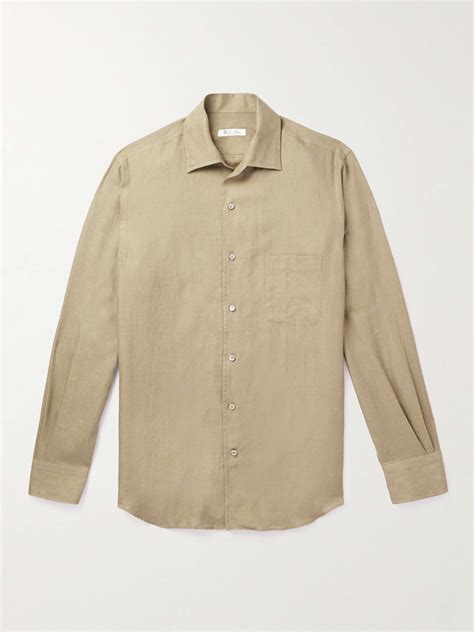 LORO PIANA Arizona Linen Shirt For Men Linen Shirt For Men Linen