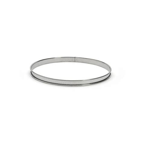 Cercle à tarte rond inox perforé bord roulé ht 2cm acier inox Cercles