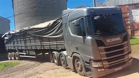 SCANIA R450 SAINDO CARREGADA DE ARROZ YouTube