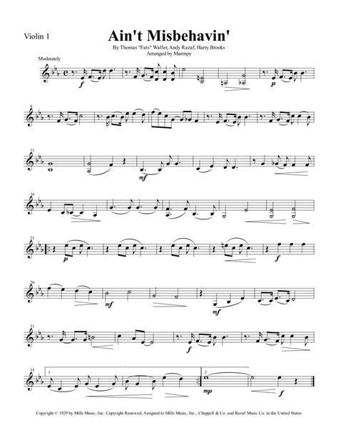 Aint Misbehavin Sheet Music Hank Williams Jr String Ensemble