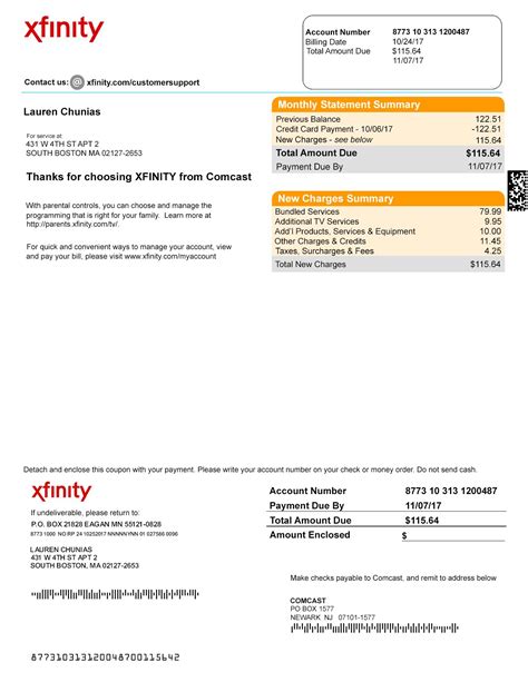 Usa Xfinity Utility Bill Psd Template Bill Template Psd Templates