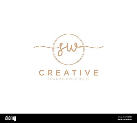 Sw Feminine Logo Beauty Monogram And Elegant Logo Design Handwriting