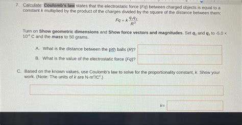 Solved Calculate Coulomb S Law States That The