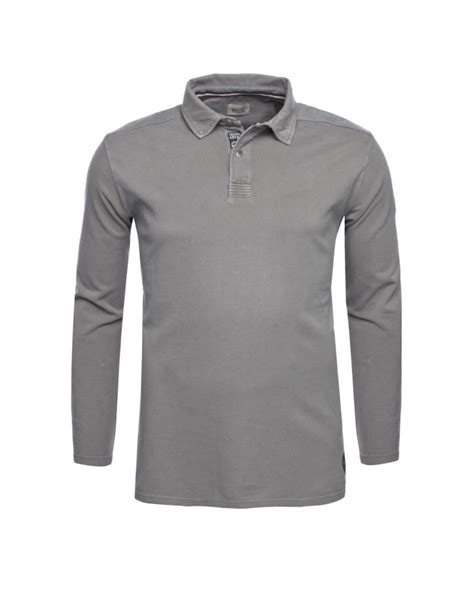 Polo Manches Longues Mn Grande Taille Gris Size Factory