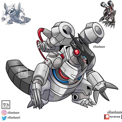 VilliamBoom On Twitter MachineDramon X Mega Aggron Pokemon