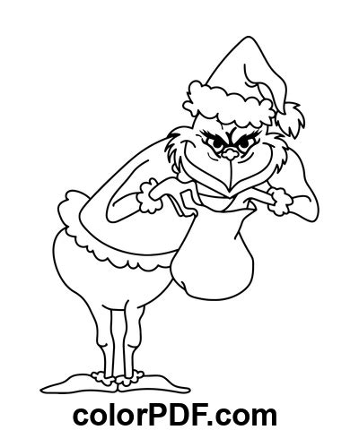 Line Art Grinch Dibujos Para Colorear Y Libros En PDF