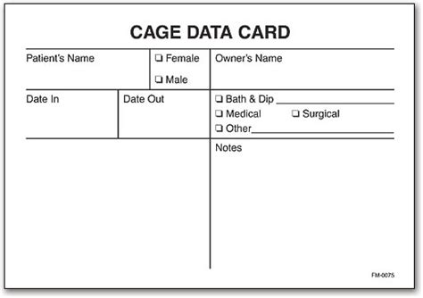 Cage Cards Smartpractice Veterinary