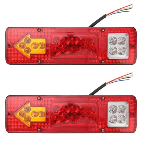 NUOLUX 2pcs Trailer Tail Light 12V LED Trailer Lights Signal Running Lamp for Trucks Trailers ...