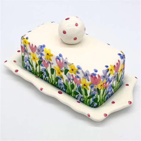 Flower Garden Butter Dish Packercreekpottery