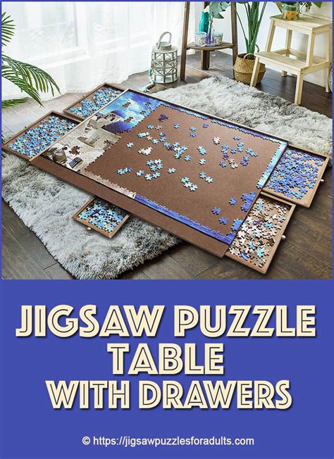 Jigsaw Puzzle Table Drawers | A Wooden Puzzle Plateau Work Space