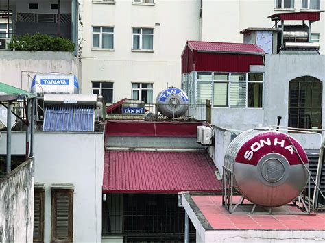 Typical Rooftop Water Tanks In Hanoi The Picture Shows Four Rooftop Download Scientific