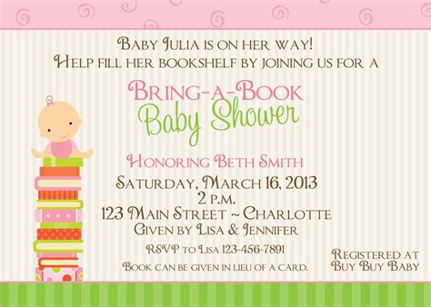 Book Baby Shower Invitation Bring A Book By Thebutterflypress