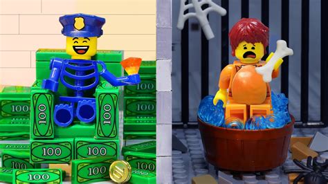 Rich Police Vs Broke Prisoner 👮‍♂️ Lego Police Prison Break Youtube