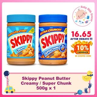 Skippy Peanut Butter Chunky Creamy 500g Shopee Malaysia