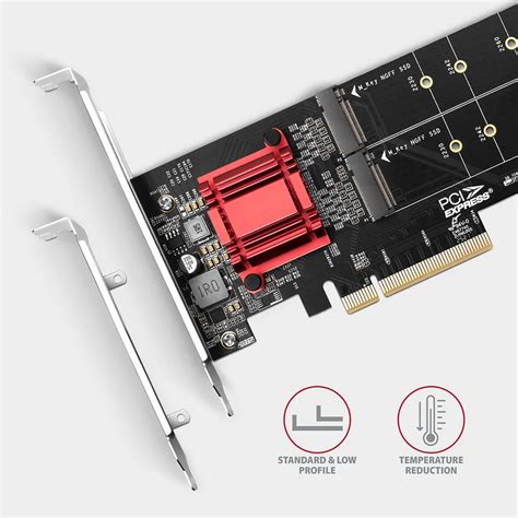 PCI Express Kontroler Axagon PCEM2 ND PCIe 3 0x8 Na Dual M 2 NVMe SSD