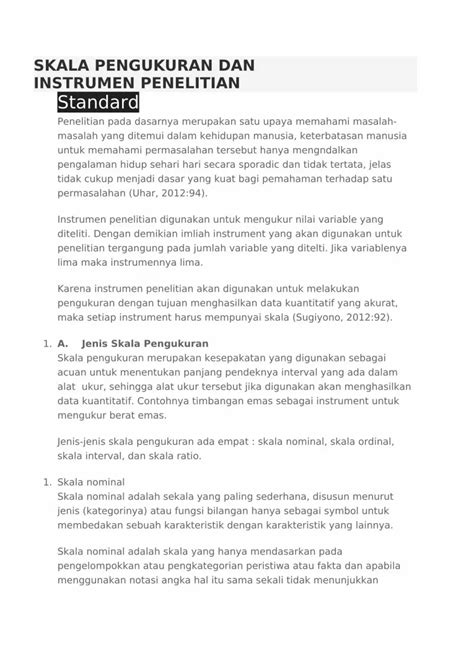 Docx Skala Pengukuran Dan Instrumen Pndidikan Dokumen Tips