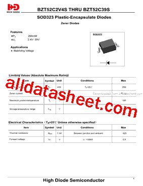 BZT52C30S Datasheet PDF Jiangsu High Diode Semiconductor Co Ltd