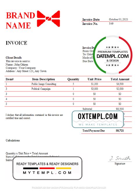 Addict Stream Universal Multipurpose Invoice Template In Word And Pdf