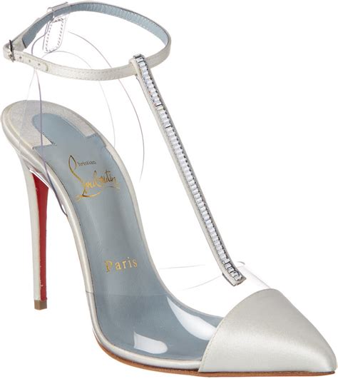 Christian Louboutin Nosy Strass 100 Satin And Pvc Pump Shopstyle Clothes And Shoes