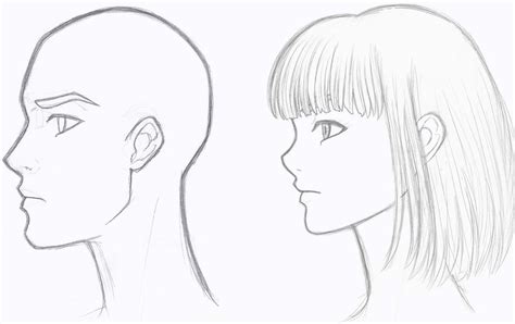 Wefalling: Anime Side Profile Face Sketch