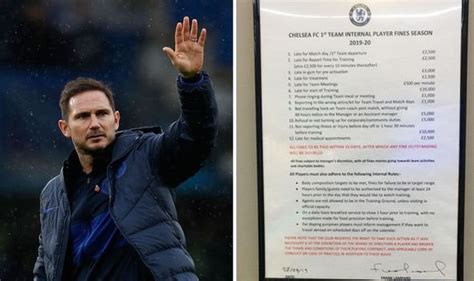 Why Frank Lampards Fines At Chelsea Are So Pricey As Blues Boss Has