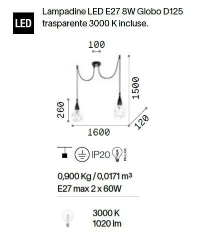 MINIMAL SP2 Matt White Pendant Lamp By Ideal Lux Lighting