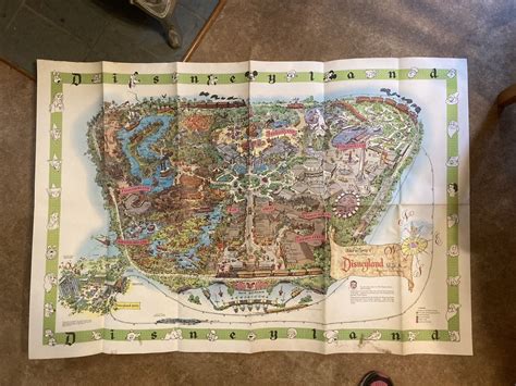 Vintage Disneyland Wall Map Poster 1964 Walt Grelly USA