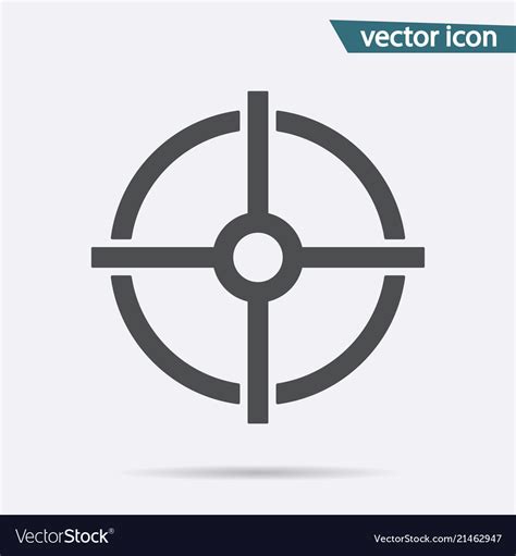 Gray Target Icon Isolated On Background Modern Fl Vector Image