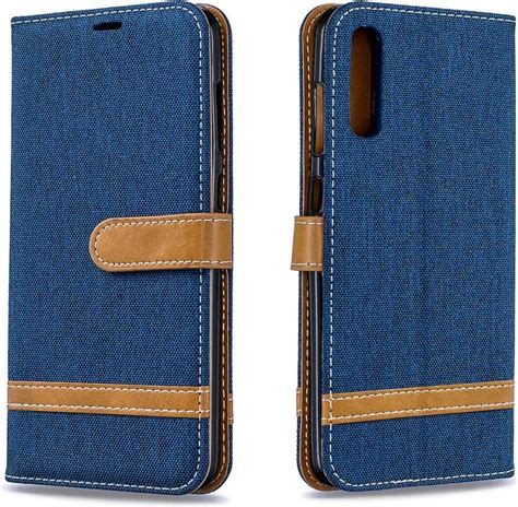 Denim Book Case Samsung Galaxy A70 Hoesje Blauw Bol