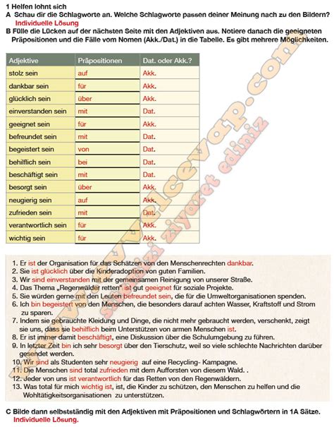 Almanca B1 2 Çalışma Kitabı Sayfa 50 Cevapları Meb Yayınları