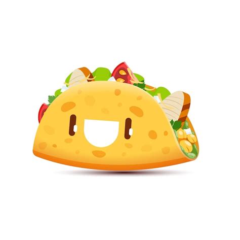 Vetor De Personagem De Desenho Animado Tacos Kawaii Tex Mex Vetor Premium