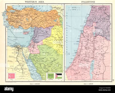 Middle East Map 1938 - Fawnia Susanetta