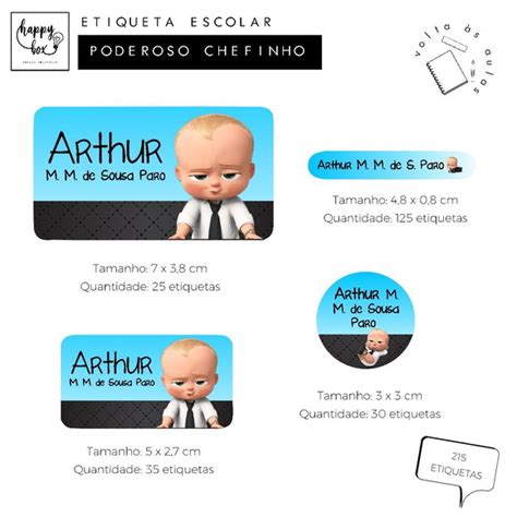 Etiqueta Personalizada Escolar Poderoso Chefinho Produtos Elo