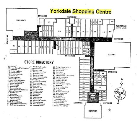 The Layout And Store Directory Of Yorkdale Shopping Centre From The