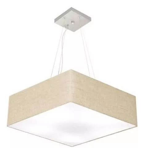 Lámpara colgante cuadrada Md 4032 50x50 cm Beige Bivolt MercadoLibre