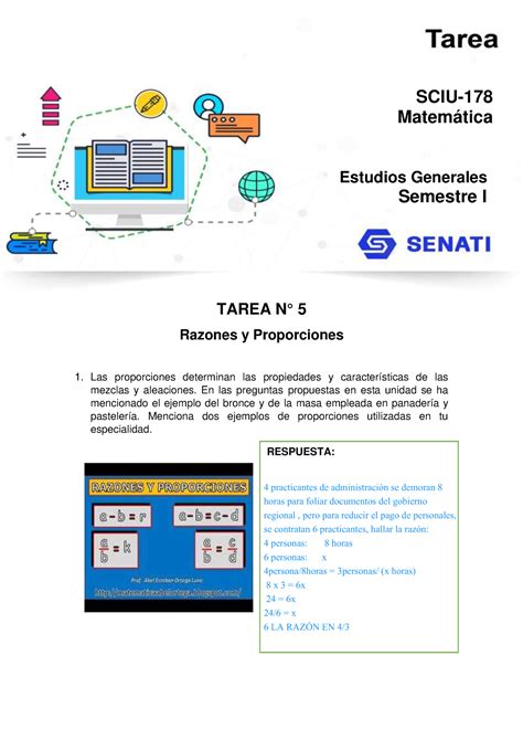 Tarea 6 matemática Entregable Matemática RESPUESTA TAREA N 5