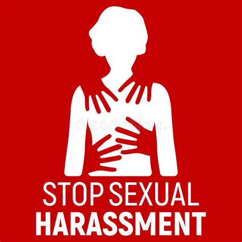 Stop Sexual Harassment Banner Gender Equality Label And Logo Stock Vector Illustration Of