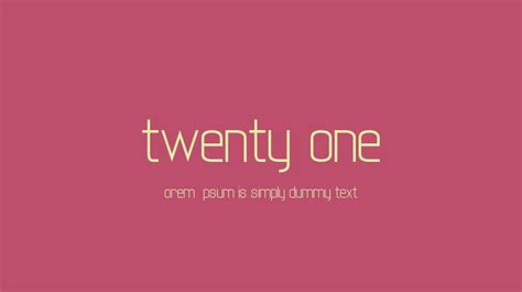 Twenty One Font Download Free For Desktop And Webfont