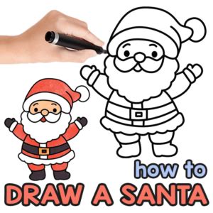 How To Draw A Santa Claus Step By Step Drawing Tutorial Easy Peasy