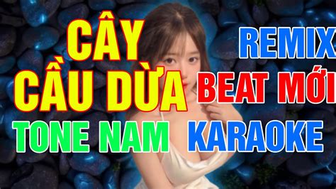 KARAOKE CÂY CẦU DỪA REMIX TONE NAM BEAT PHỐI MỚI HAY CỰC CĂNG