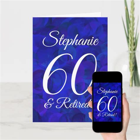 Royal Blue 60 And Retired Happy Retirement Card Zazzle