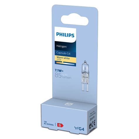 1x Philips Halogeen Capsule 7 1W G4 12V Warm Wit 2750K