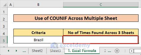 How To Use Countif Function Across Multiple Sheets In Excel