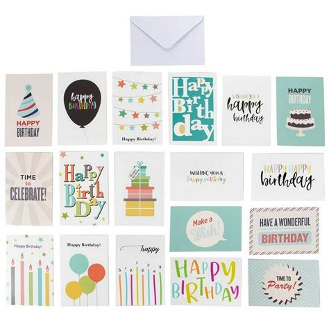 144 Count Happy Birthday Cards Assortment With Envelopes Bulk Box Set