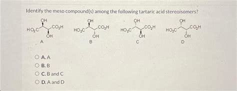 Solved Identify The Meso Compound S Among The Following