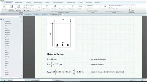 Calculo De Cuantía De Acero En Mathcad Youtube