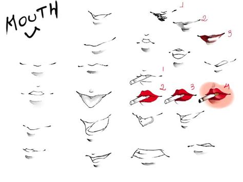 Mouth and lips tutorial | Drawing anime tips | Pinterest