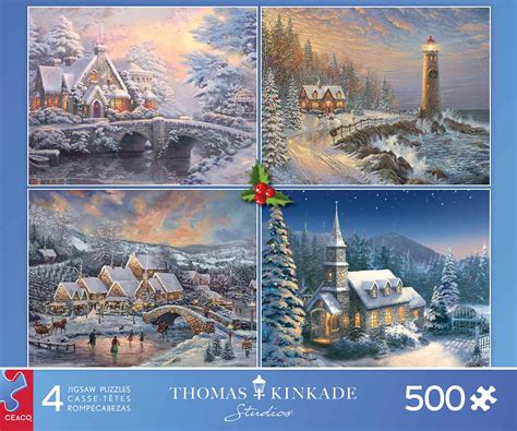 4 In 1 Thomas Kinkade Holiday Collection 500 Pieces Ceaco Serious