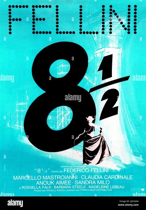 8½ Film Poster 1963 Surrealist Comedy Drama Film Directed By Federico