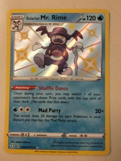 Free Galarian Mr Rime Sv021sv122 Rare Holo Nm Pokemon Trading Card